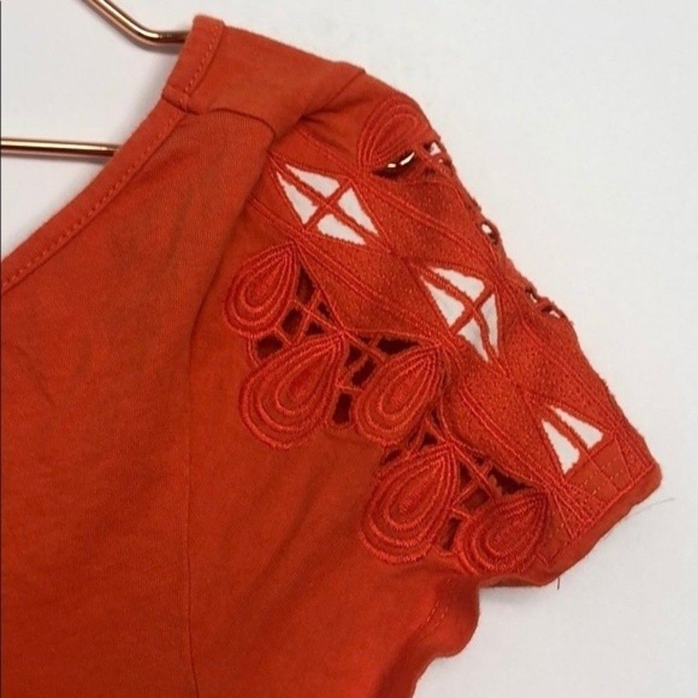 Anthropologie Embroidered Color-Block Top RM-C - Picture 5 of 8